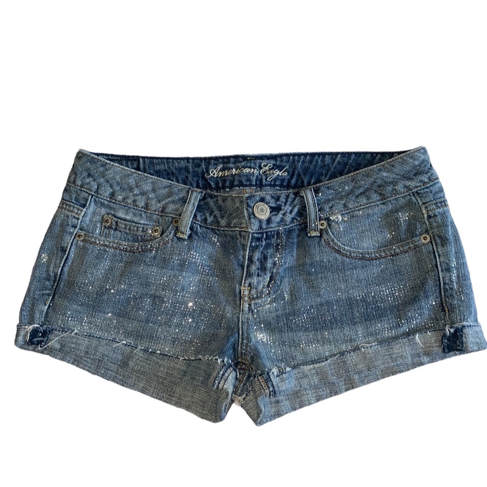 AMERICAN EAGLE SPARKLY JEAN SHORTS